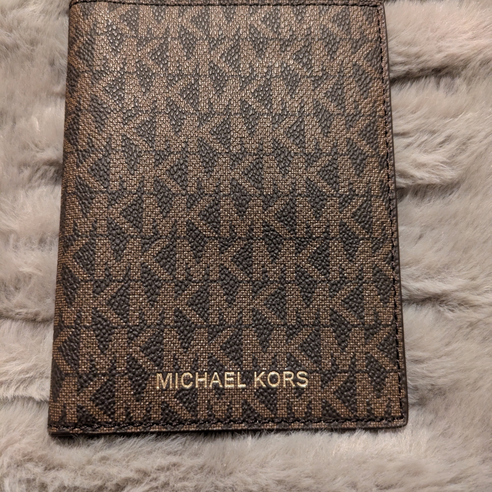 Michael Kors Brown Passport Wallet with Signature Monogram